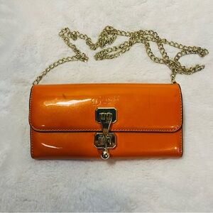 Brangio Handbag Clutch Wallet Patent Orange
